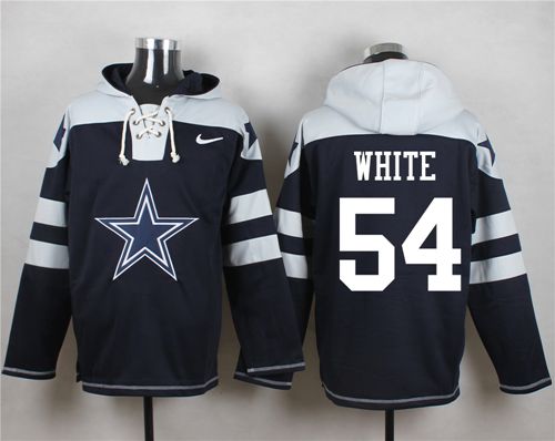 Nike Cowboys #54 Randy White Navy Blue Player Pullover NFL Hoodie - Click Image to Close